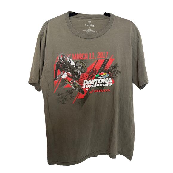 Fanatics 2017 Daytona Supercross by Honda Graphic Tee Gray Men’s Size Large - Picture 1 of 6